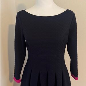 Elegant Long Sleeve Dress with Pink Accents